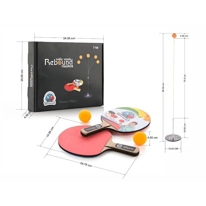 Table Tennis Trainer Toys for Kids & Adults Rebound Rackets and Balls Table Tennis Kit For Indoor and Outdoor
